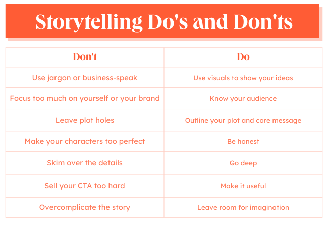 storytelling dos and donts